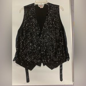 New black sequin vest Halloween costume holiday New Years evening